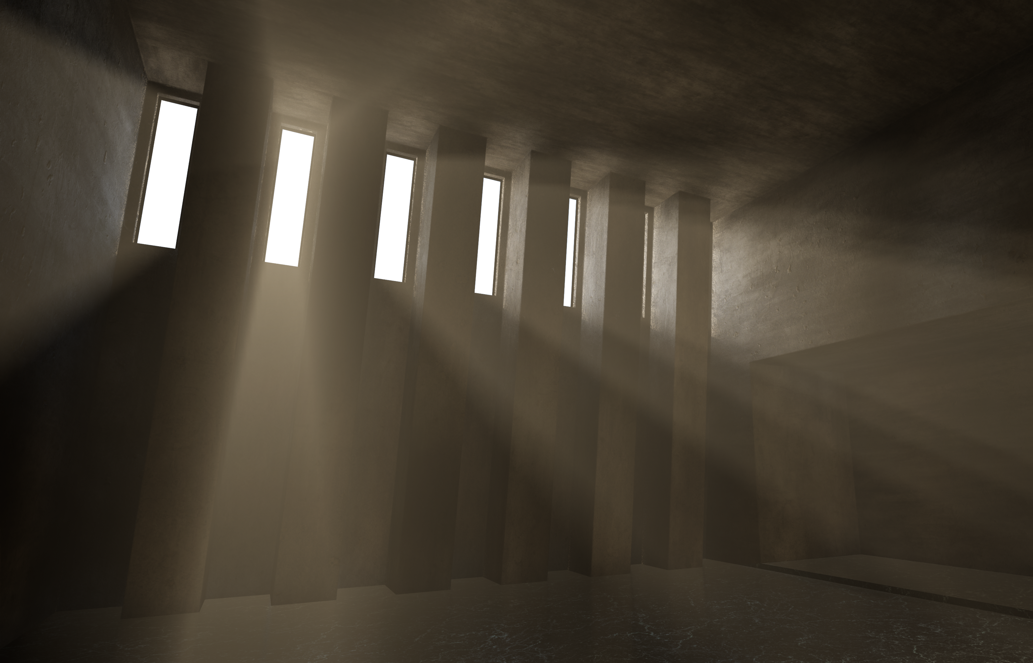 A scene lit with PVLK volumetric lights