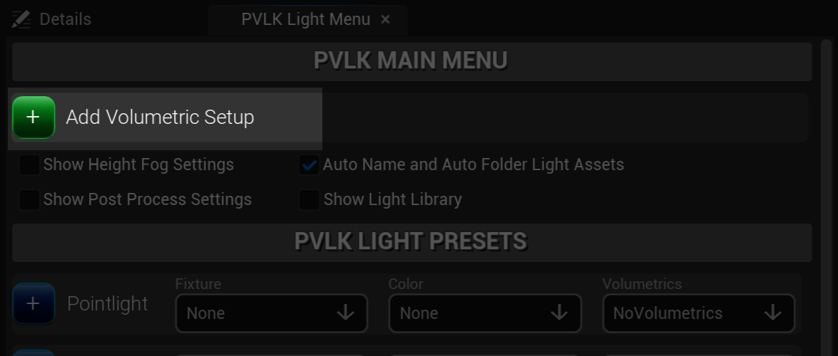 Volumetric Setup isolated
